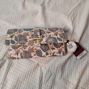 Mundi Cares RFID Floral Paisley Clutch Wallet Organizer Recycled Materials NWT
